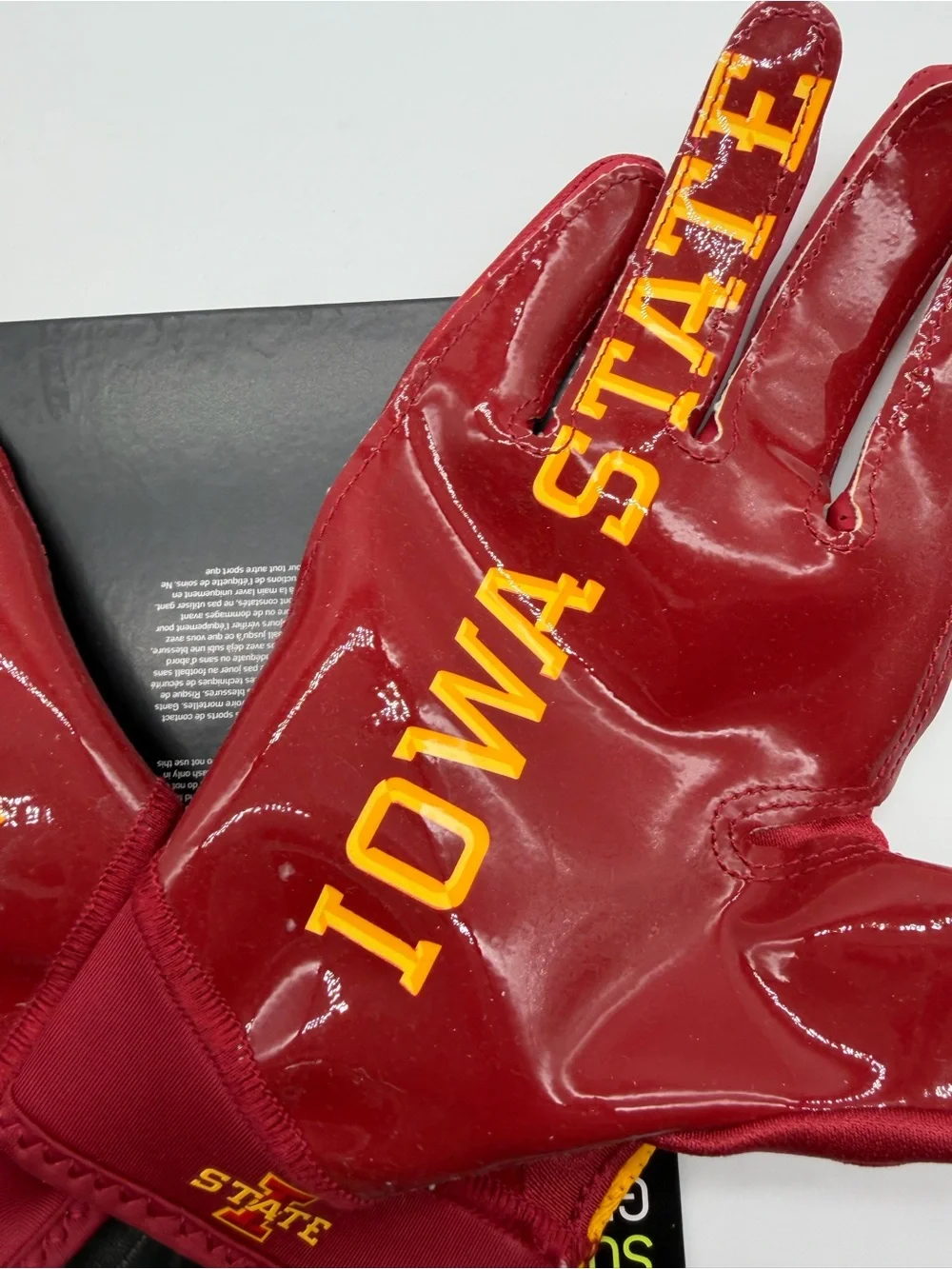 Nike Maroon and Gold Iowa State Football Gloves